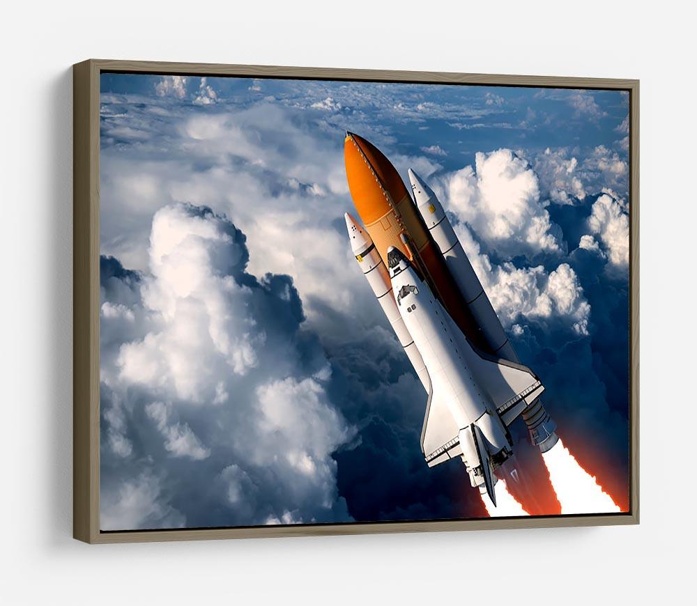Space Shuttle Launch In The Clouds HD Metal Print