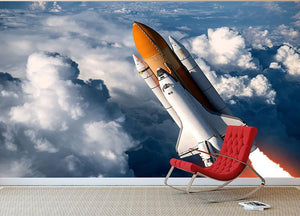 Space Shuttle Launch In The Clouds Wall Mural Wallpaper - Canvas Art Rocks - 2