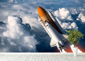 Space Shuttle Launch In The Clouds Wall Mural Wallpaper - Canvas Art Rocks - 4