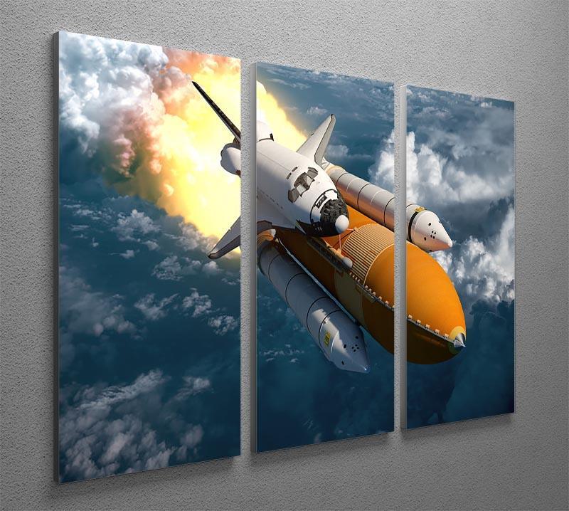 Space Shuttle Lift Off 3 Split Panel Canvas Print - Canvas Art Rocks - 2