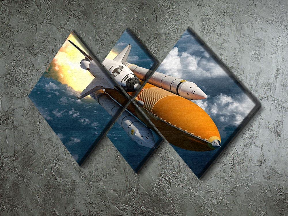 Space Shuttle Lift Off 4 Square Multi Panel Canvas - Canvas Art Rocks - 2