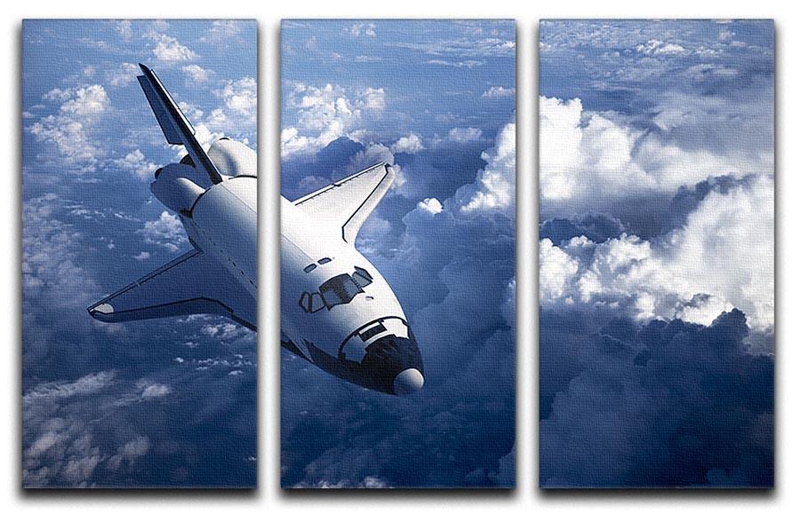 Space Shuttle in the Clouds 3 Split Panel Canvas Print - Canvas Art Rocks - 1