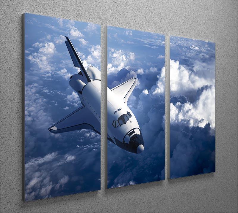 Space Shuttle in the Clouds 3 Split Panel Canvas Print - Canvas Art Rocks - 2
