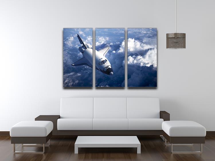 Space Shuttle in the Clouds 3 Split Panel Canvas Print - Canvas Art Rocks - 3