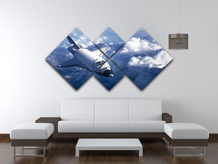 Space Shuttle in the Clouds 4 Square Multi Panel Canvas - Canvas Art Rocks - 3