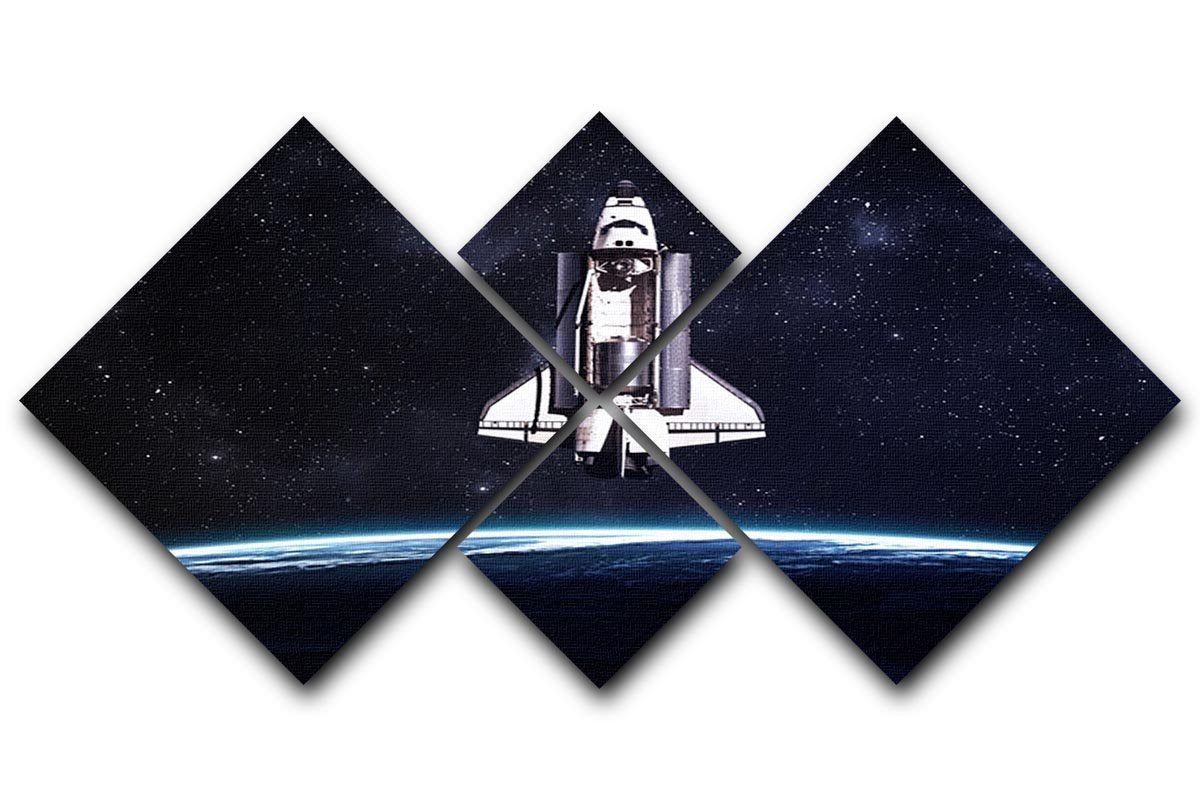 Space Shuttle on a mission 4 Square Multi Panel Canvas  - Canvas Art Rocks - 1