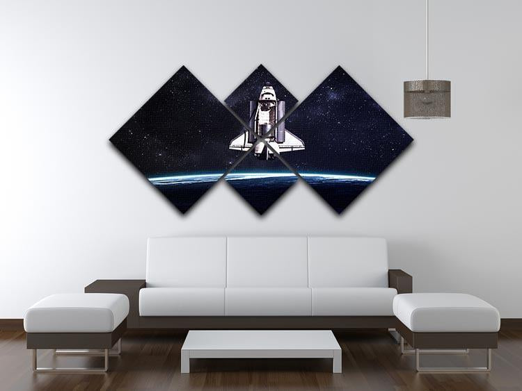 Space Shuttle on a mission 4 Square Multi Panel Canvas - Canvas Art Rocks - 3