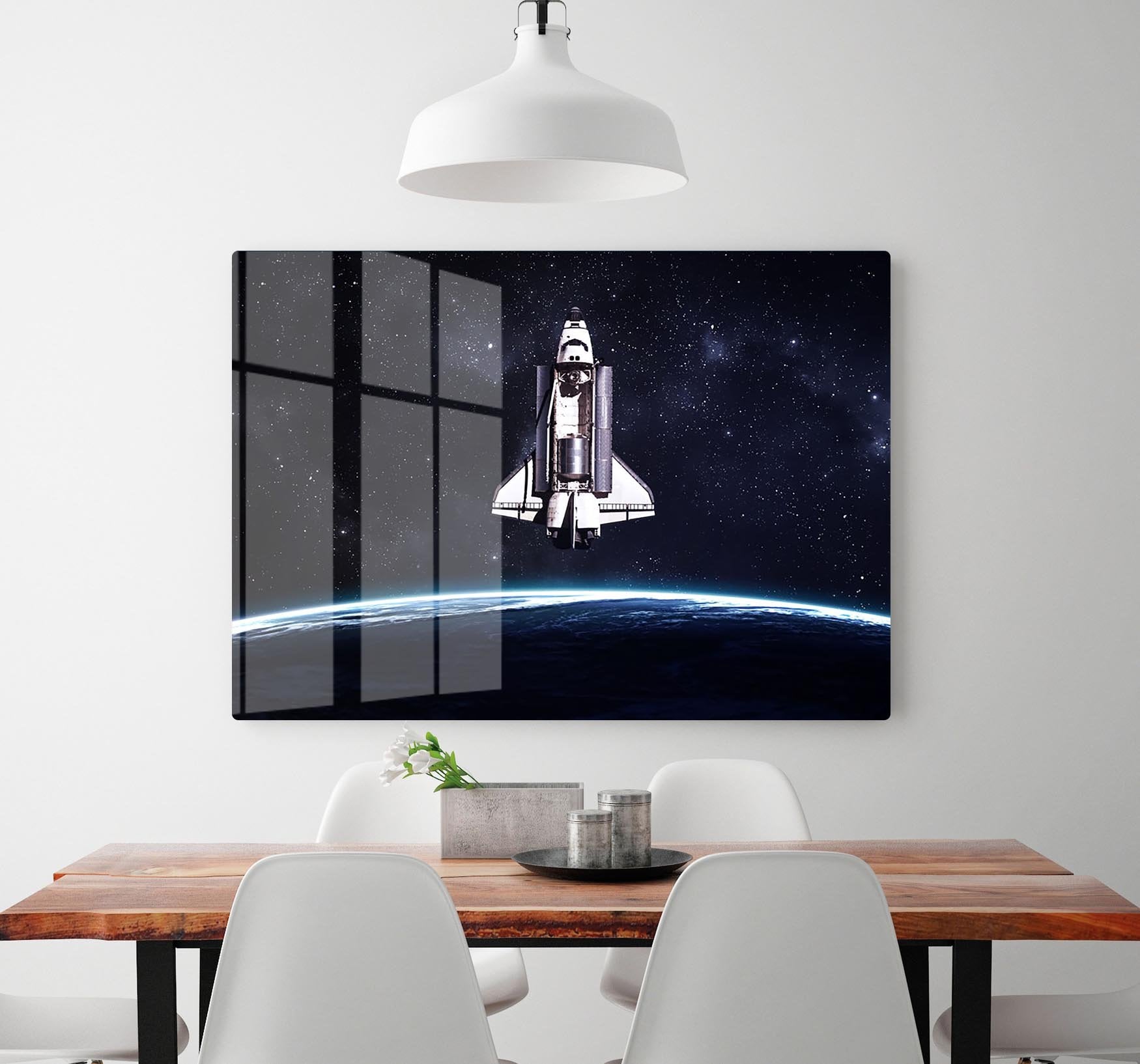 Space Shuttle on a mission HD Metal Print