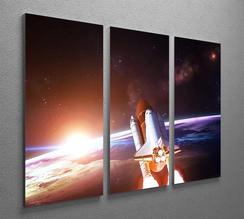 Space Shuttle over the Earth 3 Split Panel Canvas Print - Canvas Art Rocks - 2