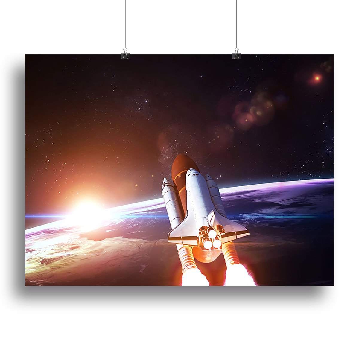 Space Shuttle over the Earth Canvas Print or Poster