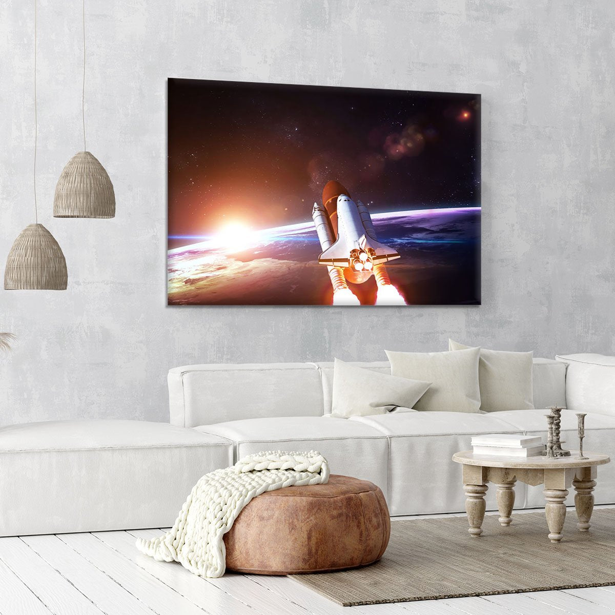 Space Shuttle over the Earth Canvas Print or Poster