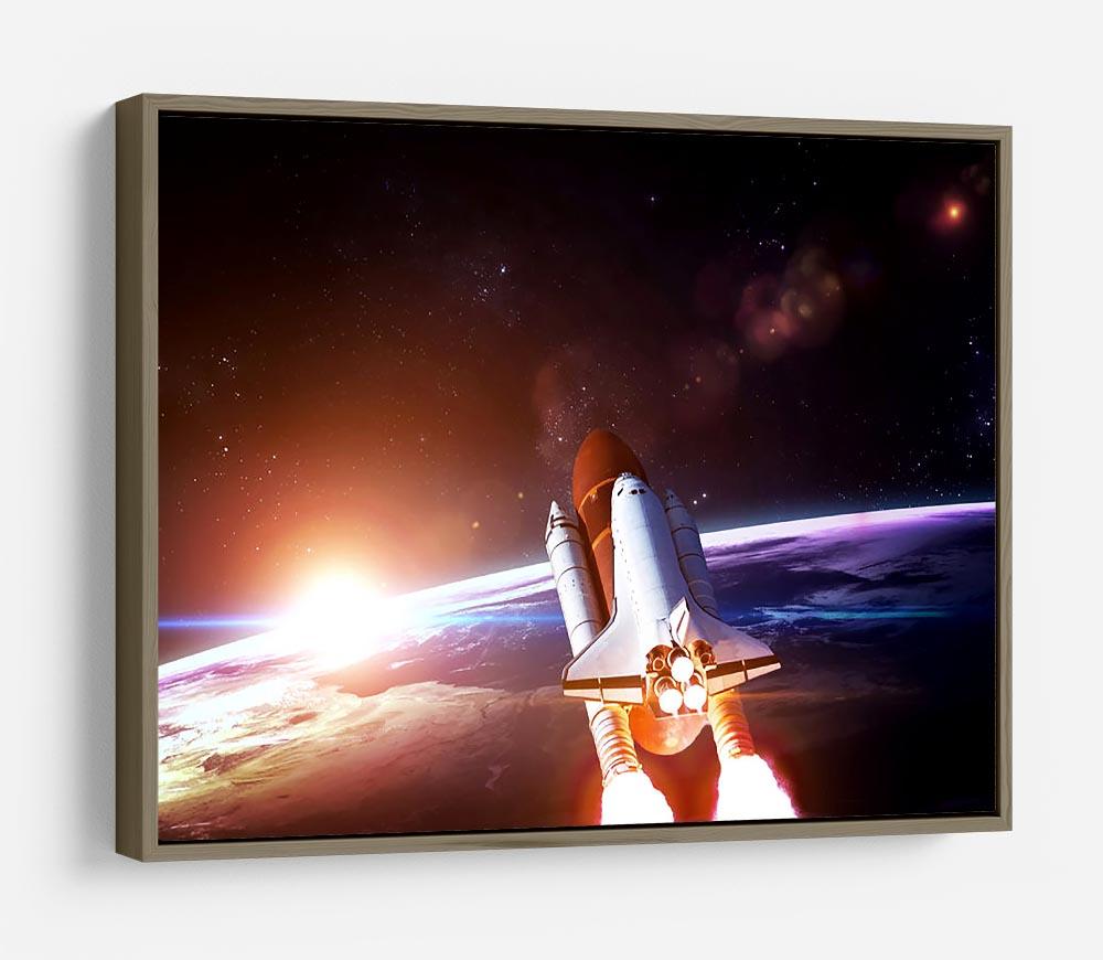 Space Shuttle over the Earth HD Metal Print