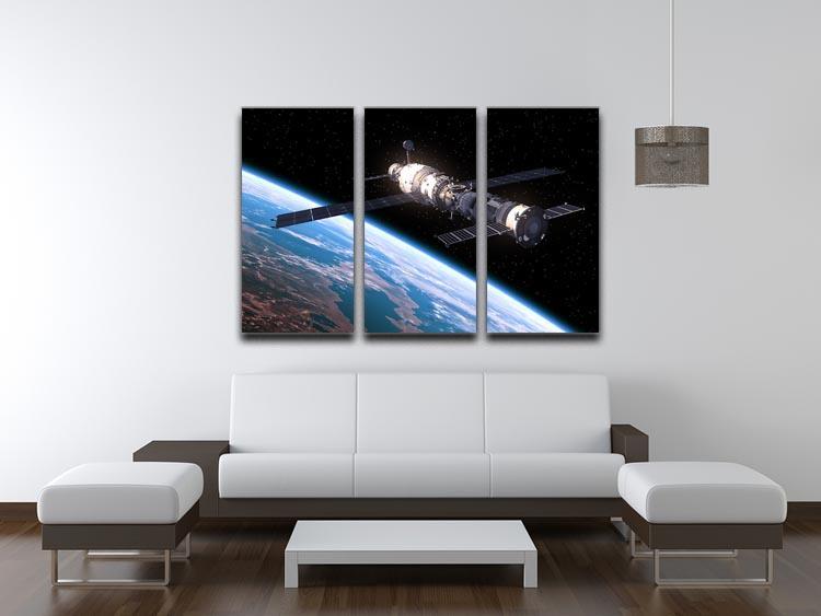 Space Station In Space 3 Split Panel Canvas Print - Canvas Art Rocks - 3