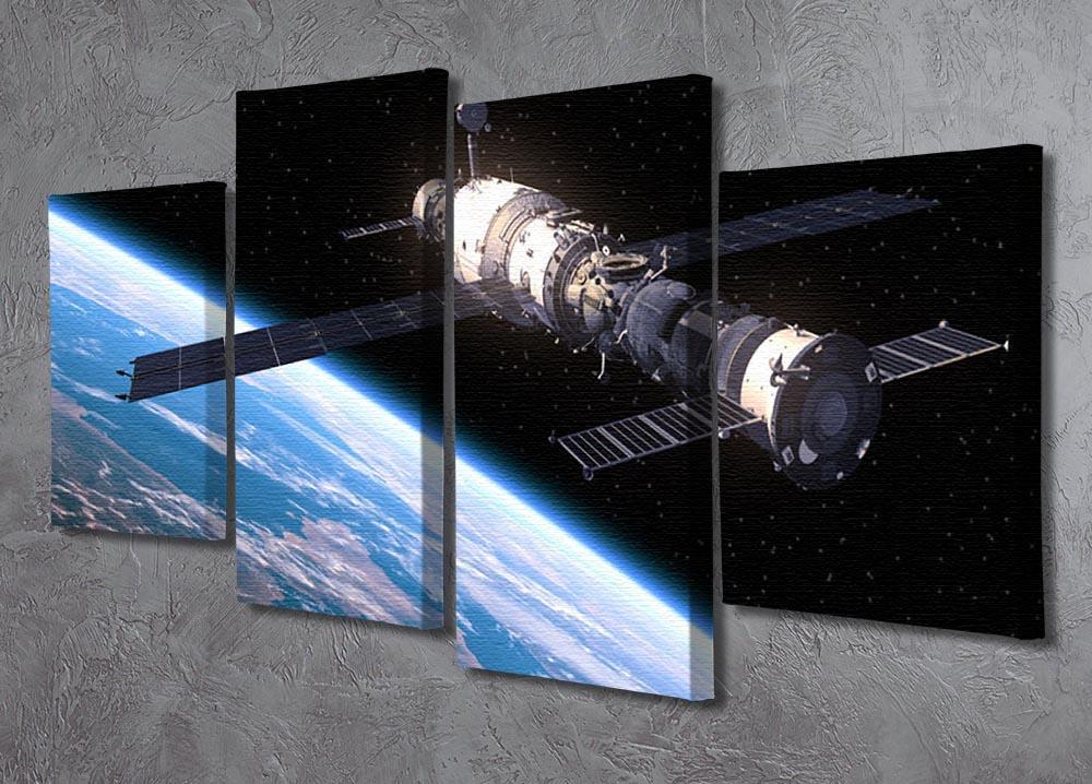 Space Station In Space 4 Split Panel Canvas - Canvas Art Rocks - 2
