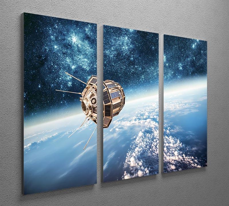 Space satellite orbiting 3 Split Panel Canvas Print - Canvas Art Rocks - 2