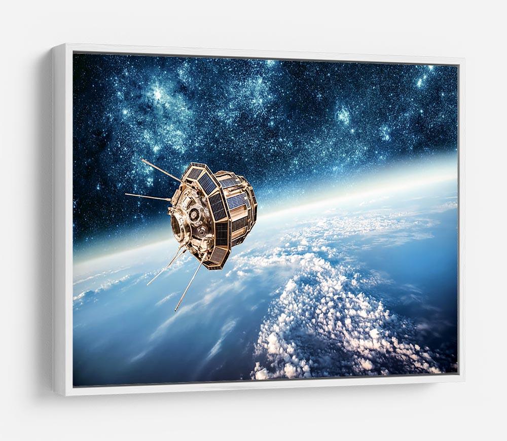 Space satellite orbiting HD Metal Print