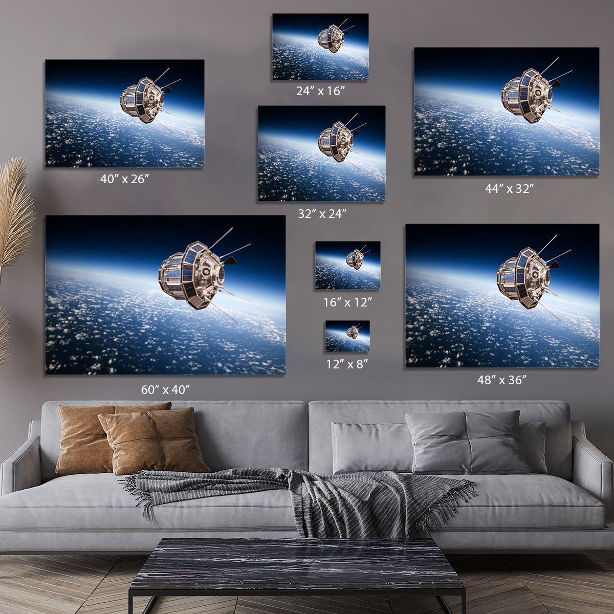 Space satellite orbiting the earth Canvas Print or Poster