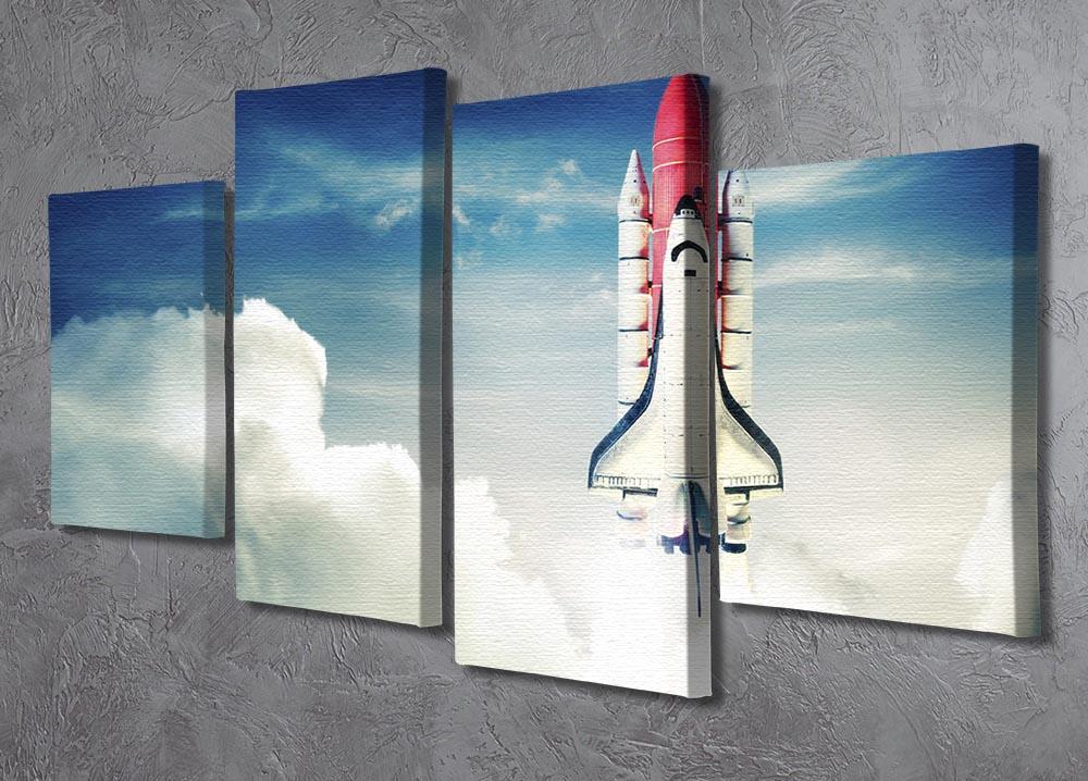 Space shuttle taking off on a mission 4 Split Panel Canvas - Canvas Art Rocks - 2