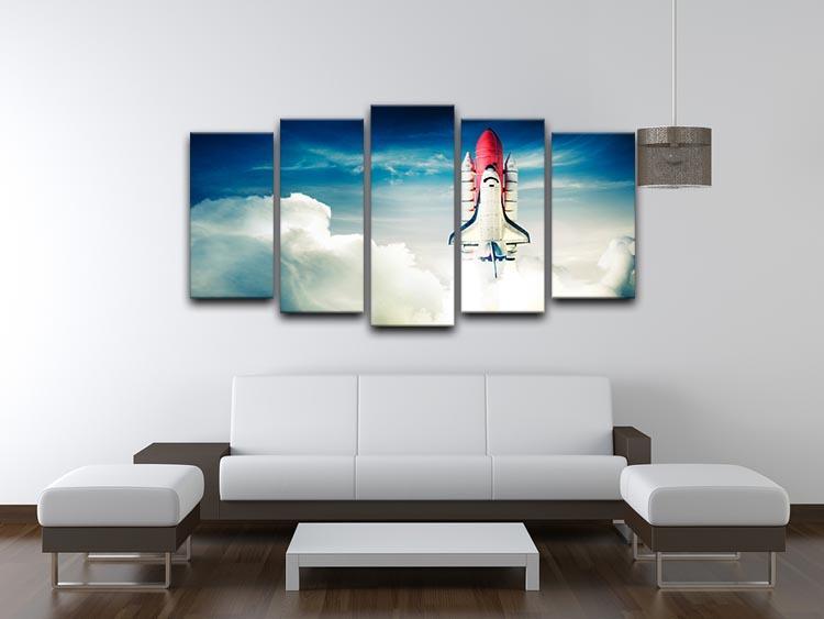 Space shuttle taking off on a mission 5 Split Panel Canvas - Canvas Art Rocks - 3