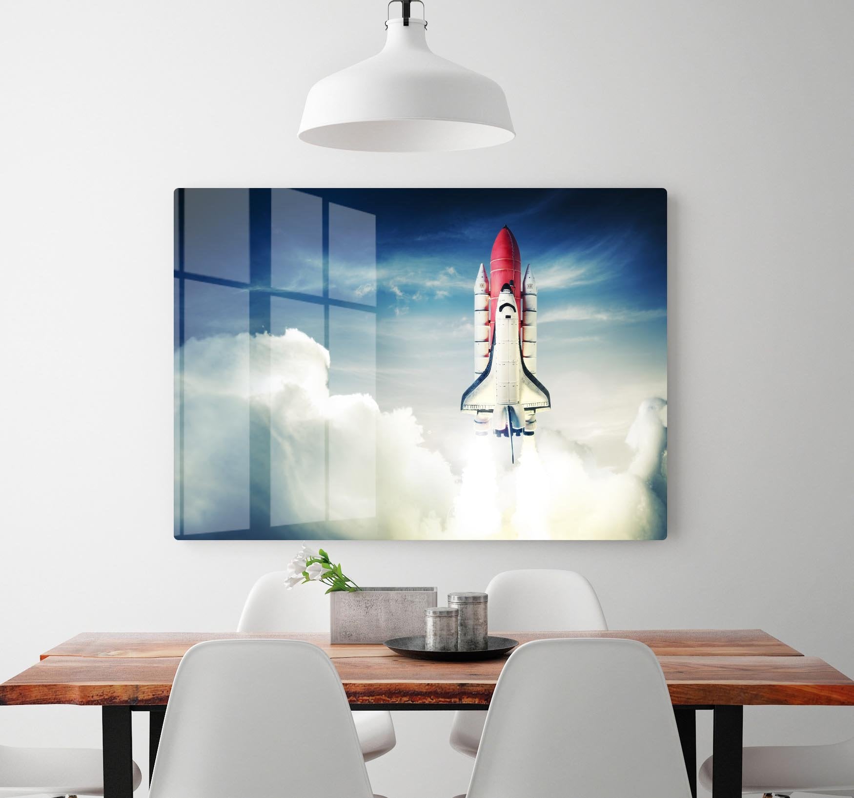 Space shuttle taking off on a mission HD Metal Print