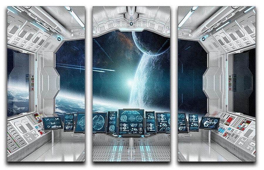 Spaceship Control Center 3 Split Panel Canvas Print - Canvas Art Rocks - 1