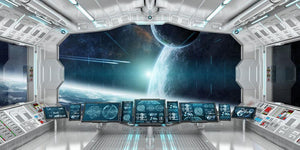 Spaceship Control Center Wall Mural Wallpaper - Canvas Art Rocks - 1