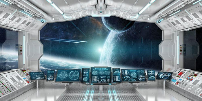 Spaceship Control Center Wall Mural Wallpaper