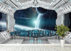 Spaceship Control Center Wall Mural Wallpaper - Canvas Art Rocks - 4