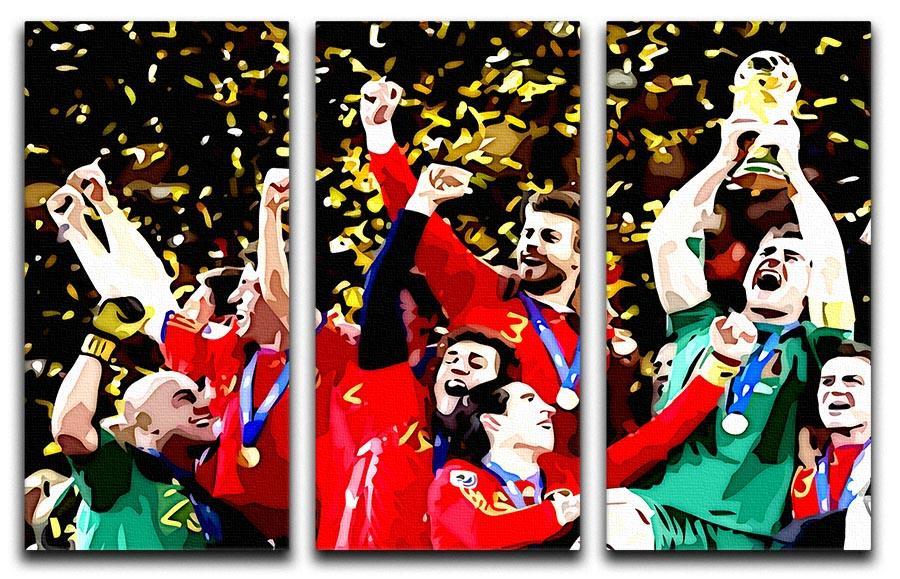 Spain World Cup Winners 3 Split Panel Canvas Print - Canvas Art Rocks - 1
