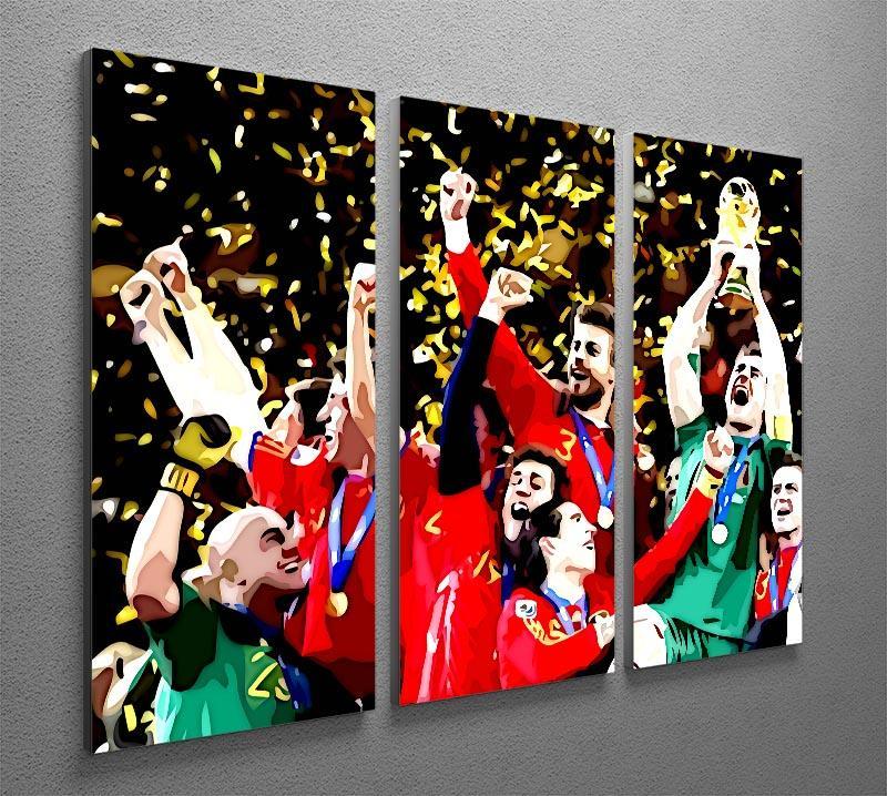 Spain World Cup Winners 3 Split Panel Canvas Print - Canvas Art Rocks - 2