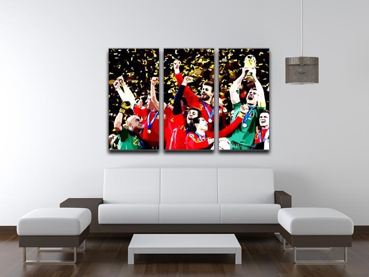 Spain World Cup Winners 3 Split Panel Canvas Print - Canvas Art Rocks - 3