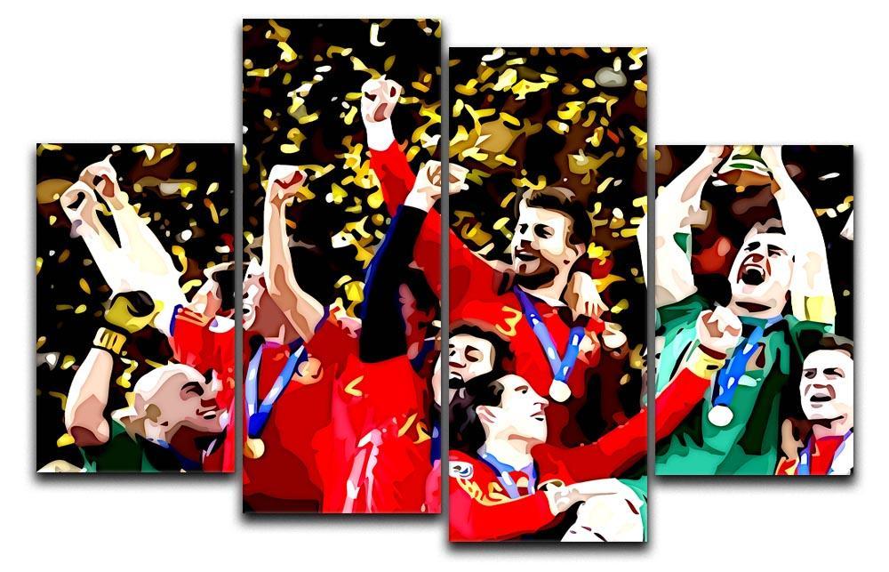 Spain World Cup Winners 4 Split Panel Canvas  - Canvas Art Rocks - 1
