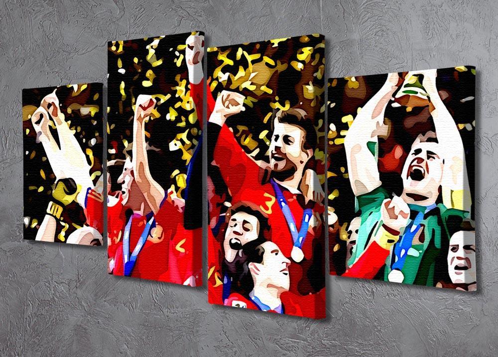 Spain World Cup Winners 4 Split Panel Canvas - Canvas Art Rocks - 2