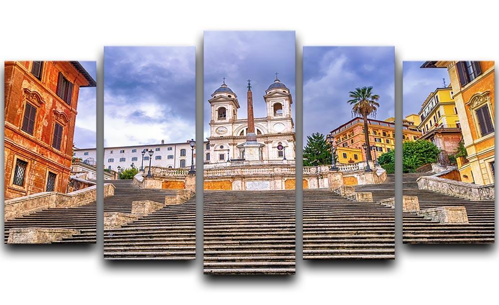 Spanish Steps and Trinita dei Monti church 5 Split Panel Canvas  - Canvas Art Rocks - 1