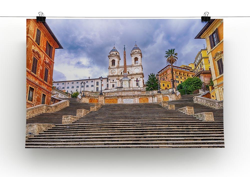 Spanish Steps and Trinita dei Monti church Canvas Print or Poster - Canvas Art Rocks - 2
