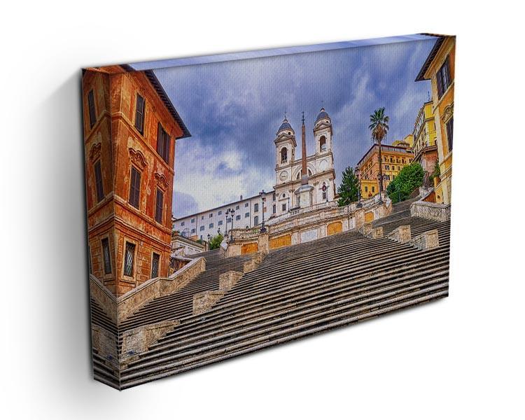 Spanish Steps and Trinita dei Monti church Canvas Print or Poster - Canvas Art Rocks - 3