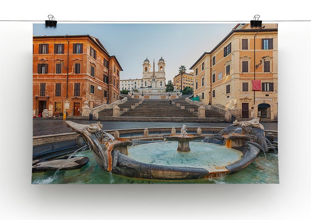 Spanish Steps at morning Canvas Print or Poster - Canvas Art Rocks - 2