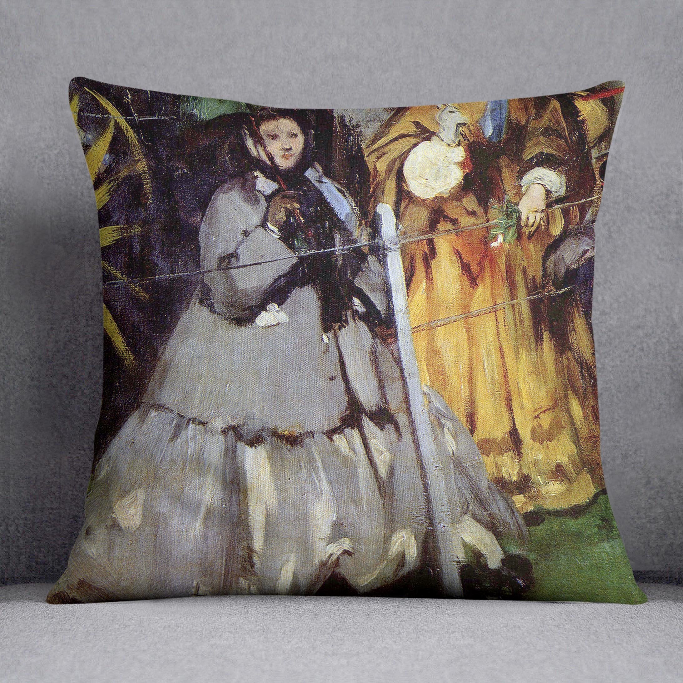 Spectators at the races by Manet Throw Pillow