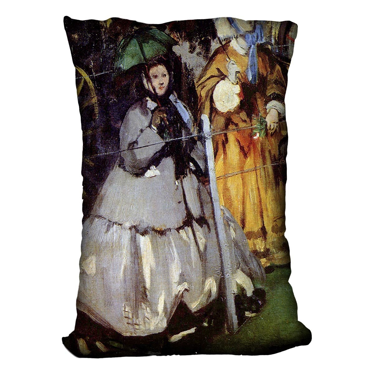 Spectators at the races by Manet Throw Pillow