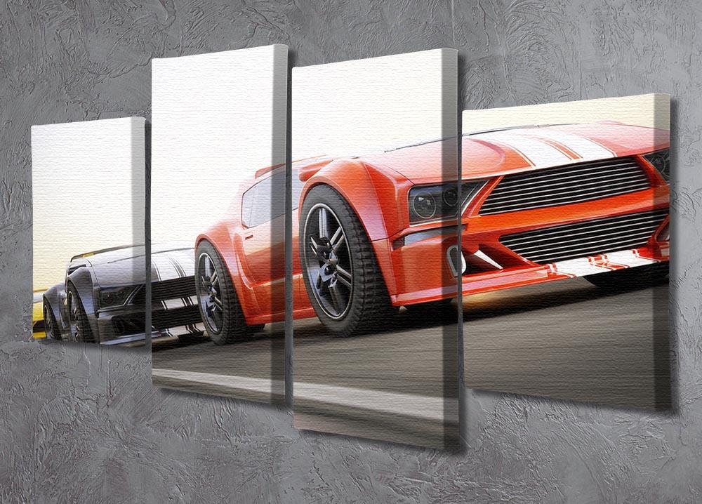 Sport Cars Racing 4 Split Panel Canvas  - Canvas Art Rocks - 2