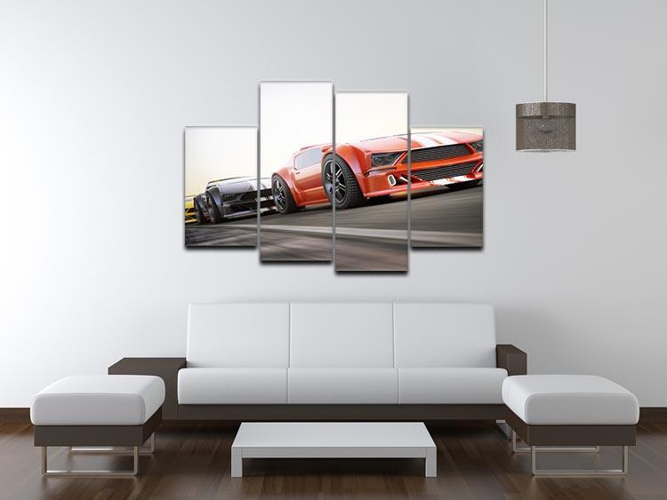 Sport Cars Racing 4 Split Panel Canvas  - Canvas Art Rocks - 3