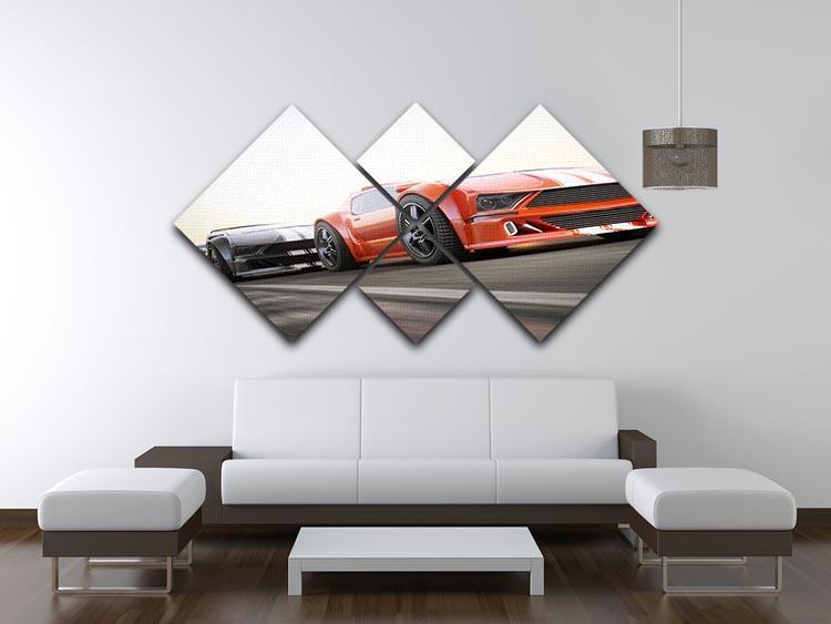 Sport Cars Racing 4 Square Multi Panel Canvas  - Canvas Art Rocks - 3