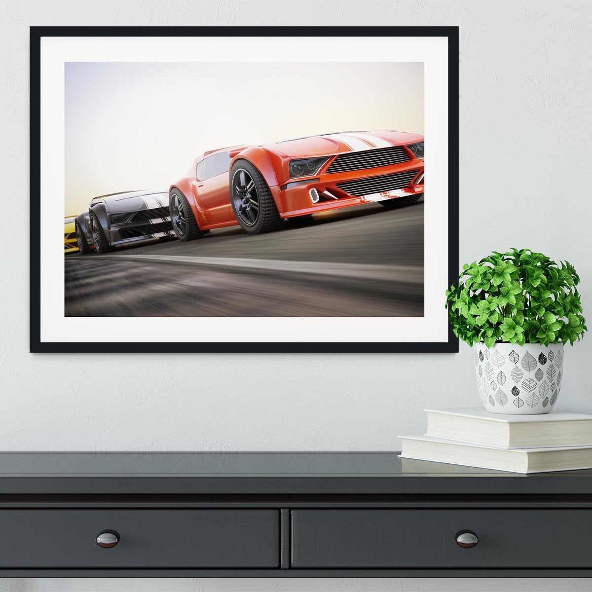 Sport Cars Racing Framed Print - Canvas Art Rocks - 1