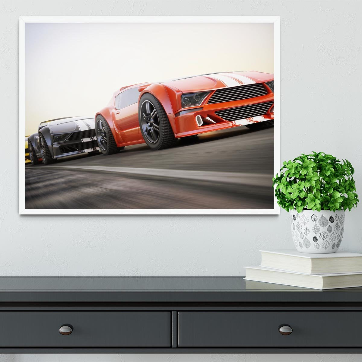 Sport Cars Racing Framed Print - Canvas Art Rocks -6