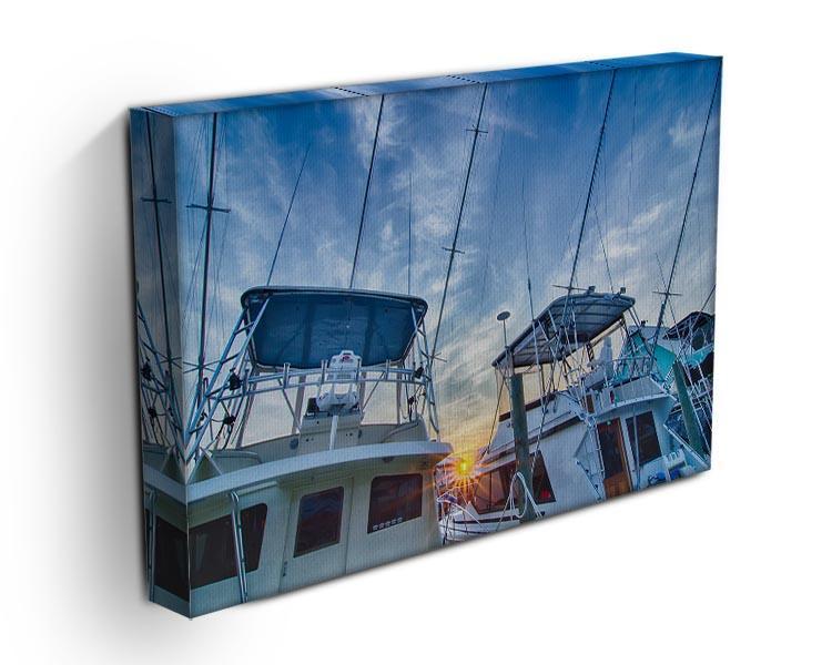 Sportfishing boats at Marina early morning Canvas Print or Poster - Canvas Art Rocks - 3