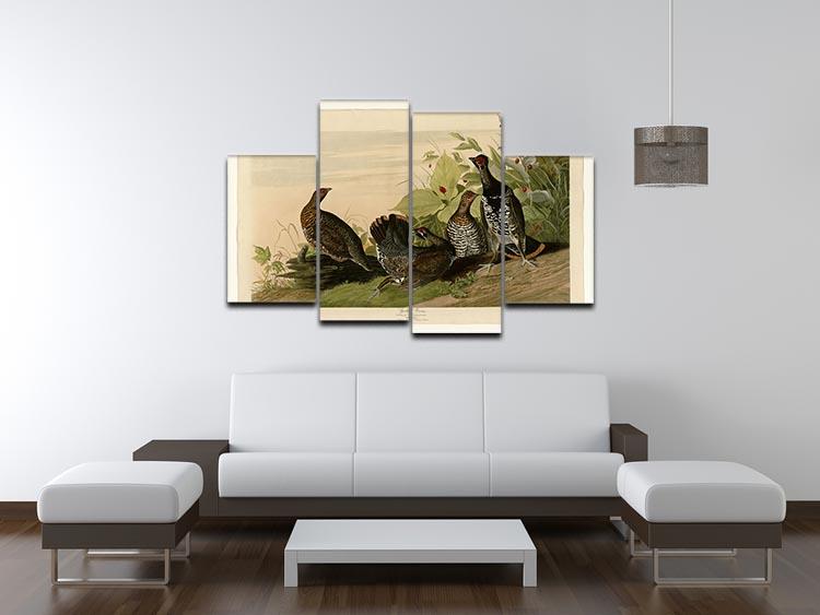 Spotted Grouse by Audubon 4 Split Panel Canvas - Canvas Art Rocks - 3