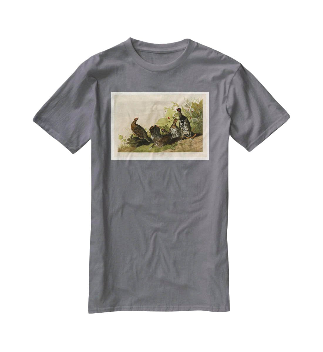 Spotted Grouse by Audubon T-Shirt - Canvas Art Rocks - 3