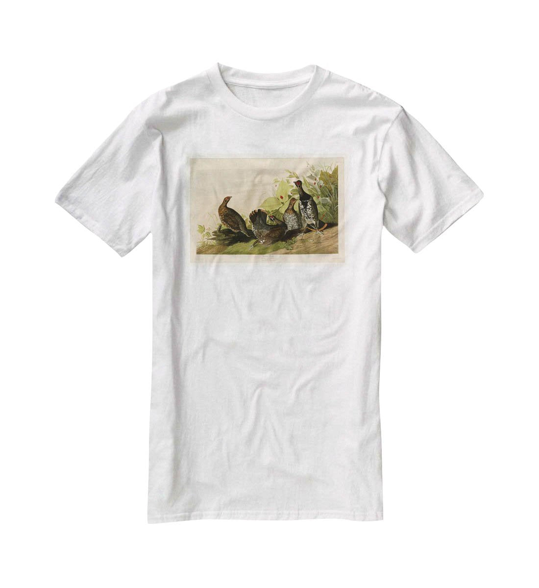 Spotted Grouse by Audubon T-Shirt - Canvas Art Rocks - 5