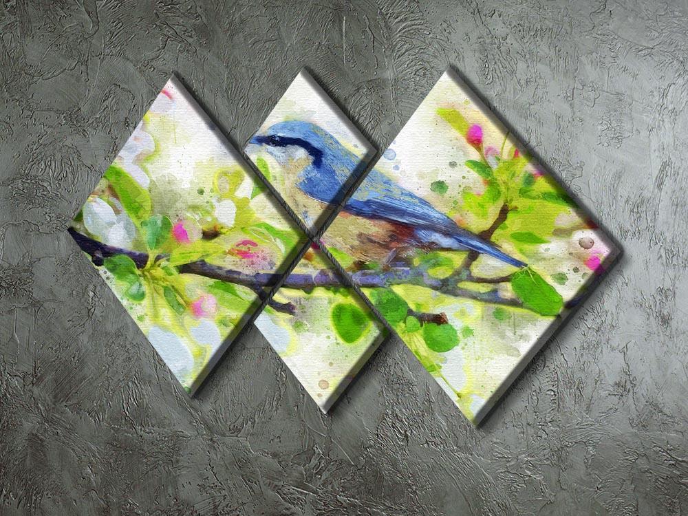 Spring Bird 4 Square Multi Panel Canvas - Canvas Art Rocks - 2