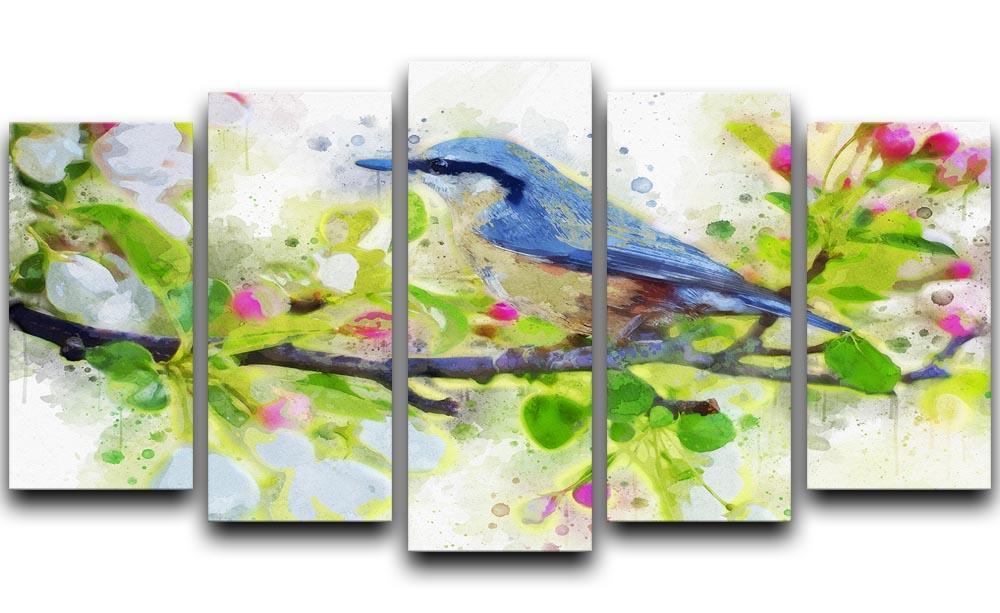 Spring Bird 5 Split Panel Canvas  - Canvas Art Rocks - 1